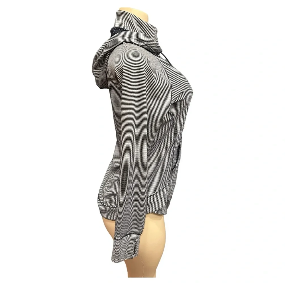 Athleta Heavenly Heights 1/4 Zip Hoodie Navy/White Stripe‎ Size Small - Picture 10 of 15